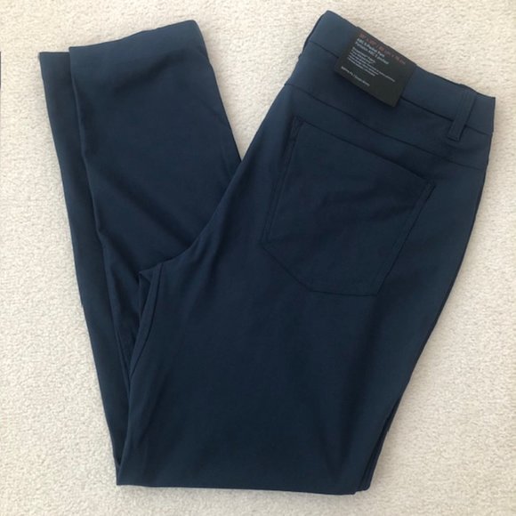 NEW Lululemon ABC Skinny-Fit 5 Pocket Pant 30"L Warpstreme, True navy - 35"x 30" - Picture 4 of 13